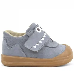 Rakerplus Dino Hakiki Deri Gri Yüksek Bilekli Bebek Ayakkabı