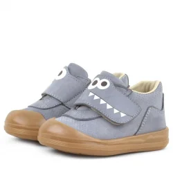 Rakerplus Dino Hakiki Deri Gri Yüksek Bilekli Bebek Ayakkabı