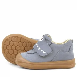 Rakerplus Dino Hakiki Deri Gri Yüksek Bilekli Bebek Ayakkabı