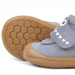 Rakerplus Dino Hakiki Deri Gri Yüksek Bilekli Bebek Ayakkabı