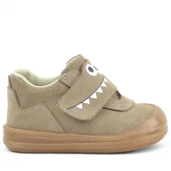 Rakerplus Dino Hakiki Deri Kum Rengi Yüksek Bilekli Bebek Ayakkabı