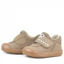 Rakerplus Dino Hakiki Deri Kum Rengi Yüksek Bilekli Bebek Ayakkabı