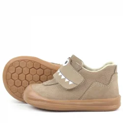 Rakerplus Dino Hakiki Deri Kum Rengi Yüksek Bilekli Bebek Ayakkabı