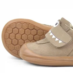 Rakerplus Dino Hakiki Deri Kum Rengi Yüksek Bilekli Bebek Ayakkabı