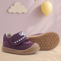 Rakerplus Dino Hakiki Deri Mor Kahverengi Yüksek Bilekli Bebek Ayakkabı