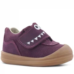 Rakerplus Dino Hakiki Deri Mor Kahverengi Yüksek Bilekli Bebek Ayakkabı