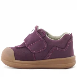 Rakerplus Dino Hakiki Deri Mor Kahverengi Yüksek Bilekli Bebek Ayakkabı