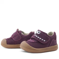 Rakerplus Dino Hakiki Deri Mor Kahverengi Yüksek Bilekli Bebek Ayakkabı