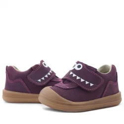 Rakerplus Dino Hakiki Deri Mor Kahverengi Yüksek Bilekli Bebek Ayakkabı