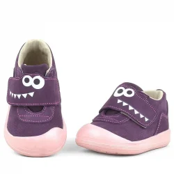 Rakerplus Dino Hakiki Deri Mor Yüksek Bilekli Bebek Ayakkabı