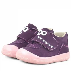 Rakerplus Dino Hakiki Deri Mor Yüksek Bilekli Bebek Ayakkabı