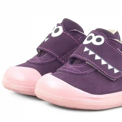 Rakerplus Dino Hakiki Deri Mor Yüksek Bilekli Bebek Ayakkabı