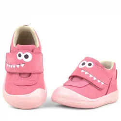 Rakerplus Dino Hakiki Deri Pembe Yüksek Bilekli Bebek Ayakkabı