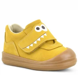 Rakerplus Dino Hakiki Deri Sarı Yüksek Bilekli Bebek Ayakkabı