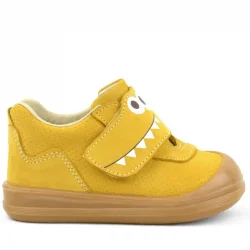 Rakerplus Dino Hakiki Deri Sarı Yüksek Bilekli Bebek Ayakkabı