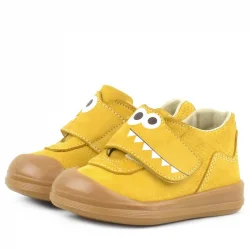 Rakerplus Dino Hakiki Deri Sarı Yüksek Bilekli Bebek Ayakkabı