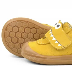 Rakerplus Dino Hakiki Deri Sarı Yüksek Bilekli Bebek Ayakkabı