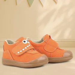 Rakerplus Dino Hakiki Deri Turuncu Yüksek Bilekli Bebek Ayakkabı