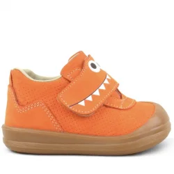Rakerplus Dino Hakiki Deri Turuncu Yüksek Bilekli Bebek Ayakkabı