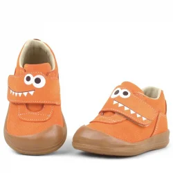 Rakerplus Dino Hakiki Deri Turuncu Yüksek Bilekli Bebek Ayakkabı