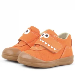 Rakerplus Dino Hakiki Deri Turuncu Yüksek Bilekli Bebek Ayakkabı