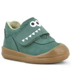 Rakerplus Dino Hakiki Deri Yeşil Yüksek Bilekli Bebek Ayakkabı