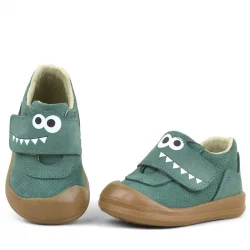 Rakerplus Dino Hakiki Deri Yeşil Yüksek Bilekli Bebek Ayakkabı