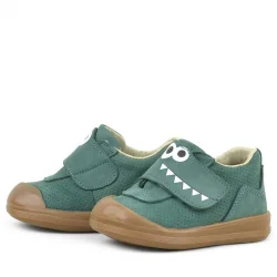 Rakerplus Dino Hakiki Deri Yeşil Yüksek Bilekli Bebek Ayakkabı