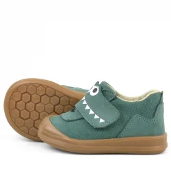 Rakerplus Dino Hakiki Deri Yeşil Yüksek Bilekli Bebek Ayakkabı