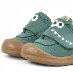 Rakerplus Dino Hakiki Deri Yeşil Yüksek Bilekli Bebek Ayakkabı
