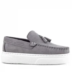 Rakerplus Gri Hafif Tabanlı Erkek Çocuk Makosen Ayakkabı