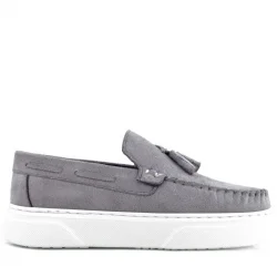 Rakerplus Gri Hafif Tabanlı Erkek Çocuk Makosen Ayakkabı