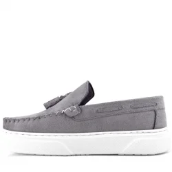 Rakerplus Gri Hafif Tabanlı Erkek Çocuk Makosen Ayakkabı