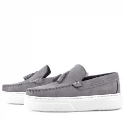 Rakerplus Gri Hafif Tabanlı Erkek Çocuk Makosen Ayakkabı