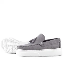 Rakerplus Gri Hafif Tabanlı Erkek Çocuk Makosen Ayakkabı