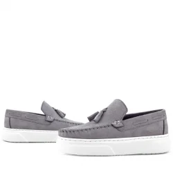 Rakerplus Gri Hafif Tabanlı Erkek Çocuk Makosen Ayakkabı