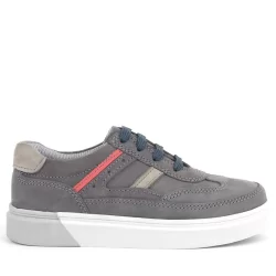 Rakerplus Gri Hakiki Deri Bağcıklı Erkek Çocuk Sneaker Ayakkabı
