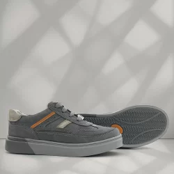 Rakerplus Gri Hakiki Deri Bağcıklı Gri Tabanlı Çocuk Sneaker Ayakkabı