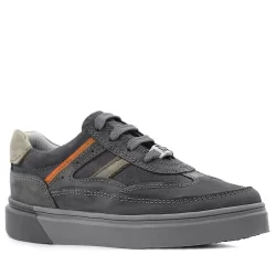 Rakerplus Gri Hakiki Deri Bağcıklı Gri Tabanlı Çocuk Sneaker Ayakkabı