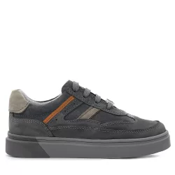 Rakerplus Gri Hakiki Deri Bağcıklı Gri Tabanlı Çocuk Sneaker Ayakkabı