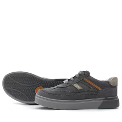 Rakerplus Gri Hakiki Deri Bağcıklı Gri Tabanlı Çocuk Sneaker Ayakkabı
