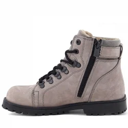 Rakerplus Griffon Hakiki Deri Açık Gri Bağcıklı Fermuarlı Bot