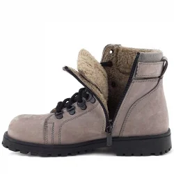 Rakerplus Griffon Hakiki Deri Açık Gri Bağcıklı Fermuarlı Bot