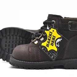 Rakerplus Griffon Hakiki Deri Fermuarlı Kışlık Çocuk Bot