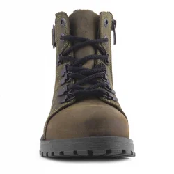 Rakerplus Griffon Hakiki Deri Haki Yeşil Fermuarlı Kışlık Çocuk Bot