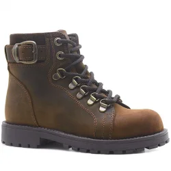 Rakerplus Griffon Hakiki Deri Kahverengi Fermuarlı Kışlık Çocuk Bot