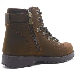 Rakerplus Griffon Hakiki Deri Kahverengi Fermuarlı Kışlık Çocuk Bot