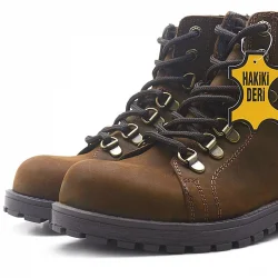 Rakerplus Griffon Hakiki Deri Kahverengi Fermuarlı Kışlık Çocuk Bot