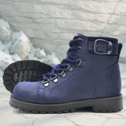 Rakerplus Griffon Hakiki Deri Lacivert Fermuarlı Çocuk Botu