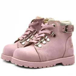 Rakerplus Griffon Hakiki Deri Pembe Fermuarlı Kışlık Kız Bebek Bot